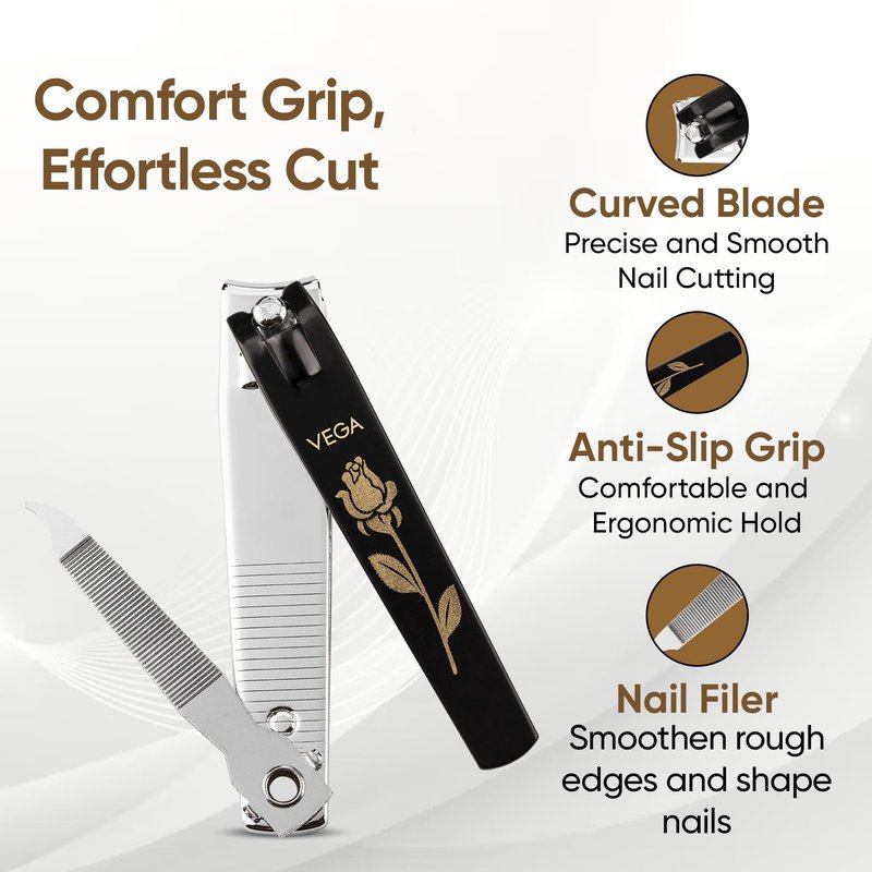 Vega Large Nail Clipper - Black 1 Pcs by Vega Product