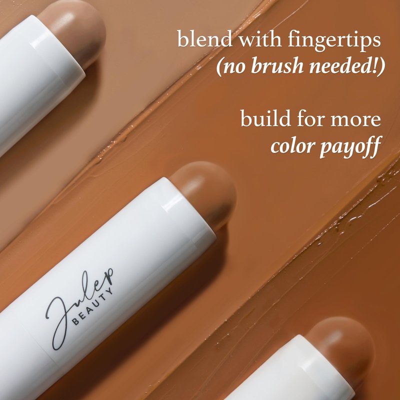 Skip The Brush Cream to Powder Bronzer Stick - In Paradise - 2-in-1 Cream Bronzer and Contour Stick for the Face - Blendable, Buildable, No Brush Needed - Cruelty-Free, Dewy, All Skin Types