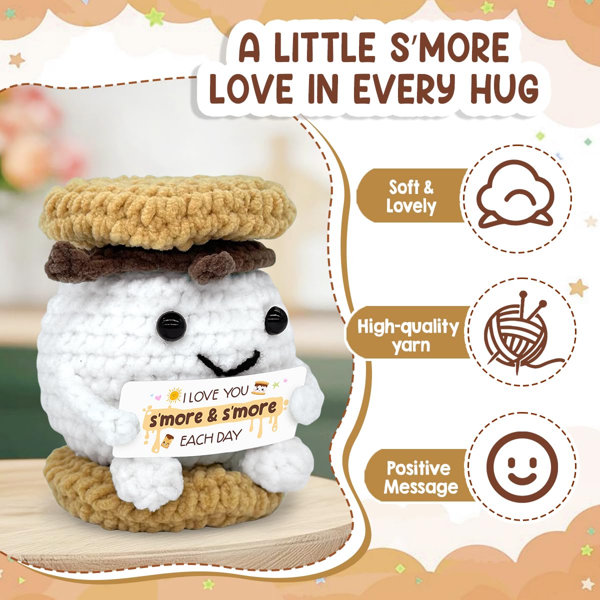 Tiny Detalles Smore Crochet for Mom from Daughter, Son, Wedding for Couple, Him Her, Cute I Love You Smore Gift for Friends & Family, Birthday, Valentine’s Day Gift Ideas