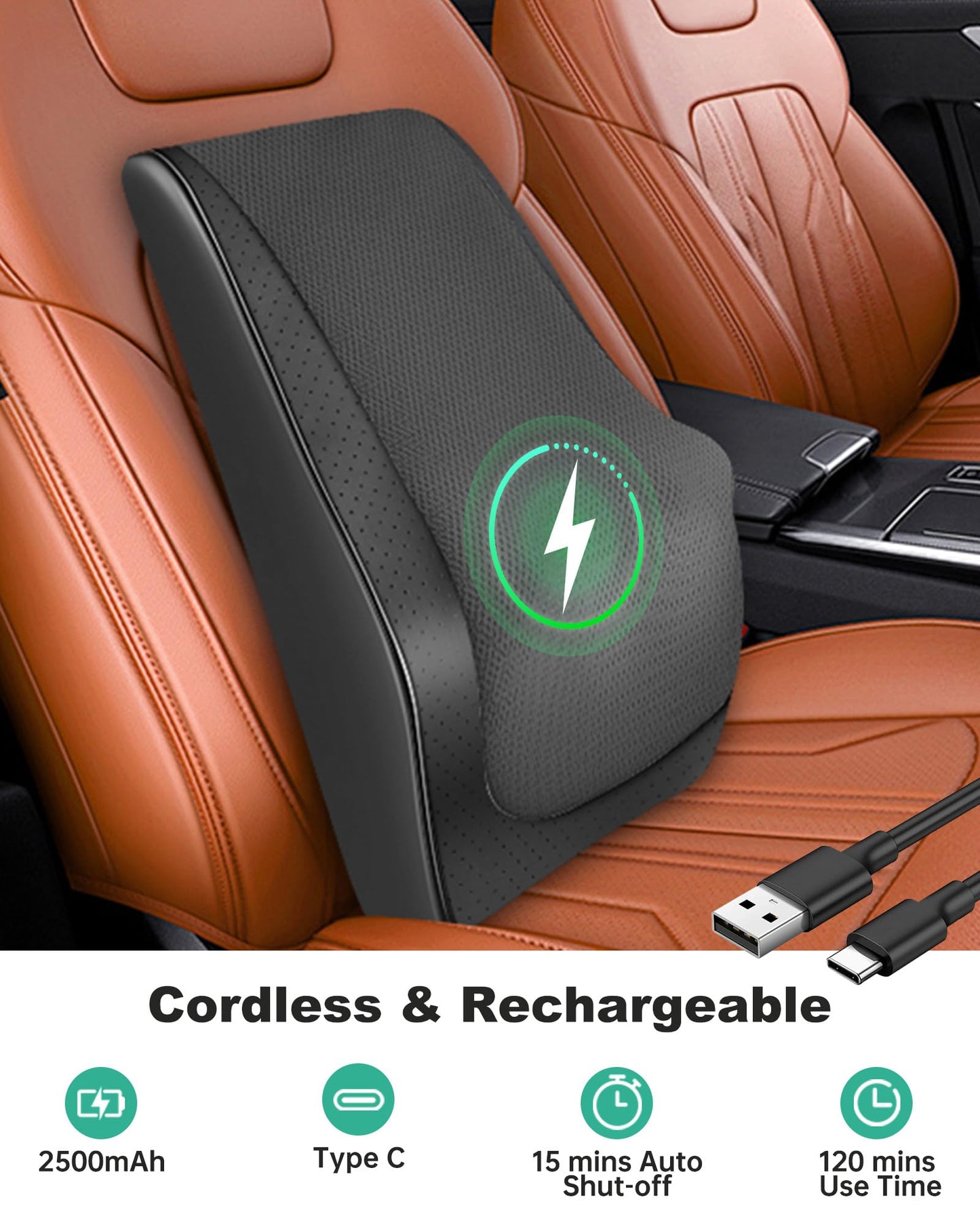 Cordless Shiatsu Neck Massager with Heat & Vibration, Back Neck Shoulder Massager for Pain Relief Deep Tissue, 4D Kneading Back Massage Pillow, Rechargeable Portable Massage, Gifts for Mom,Dad