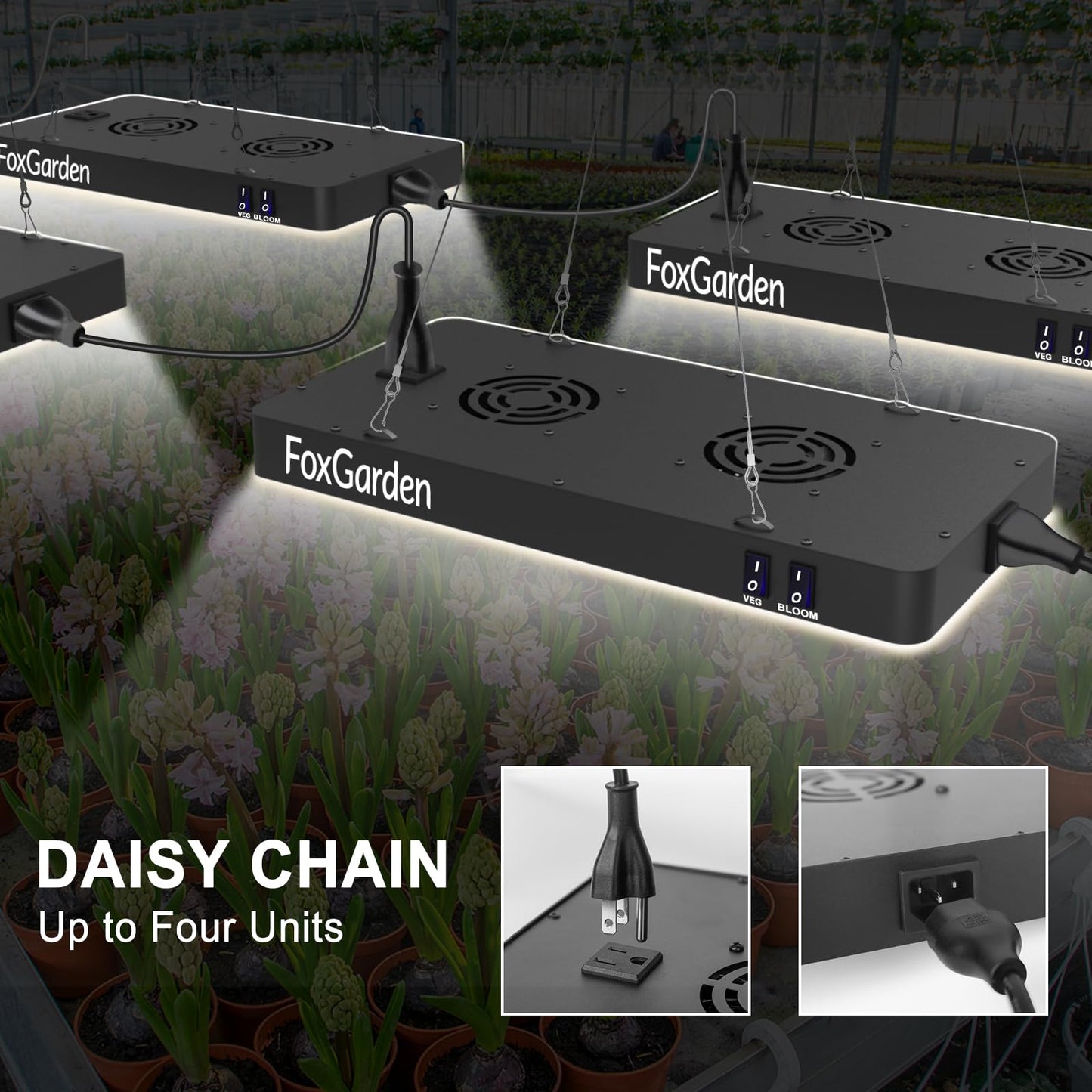 FOXGARDEN 1000W LED Full Spectrum 2×2ft Coverage Grow Light for Indoor Plants, 680PCS LEDs, Dual Built-in Fans, Daisy Chain Function, Veg & Bloom Dual Mode, Ideal for Seed Starting