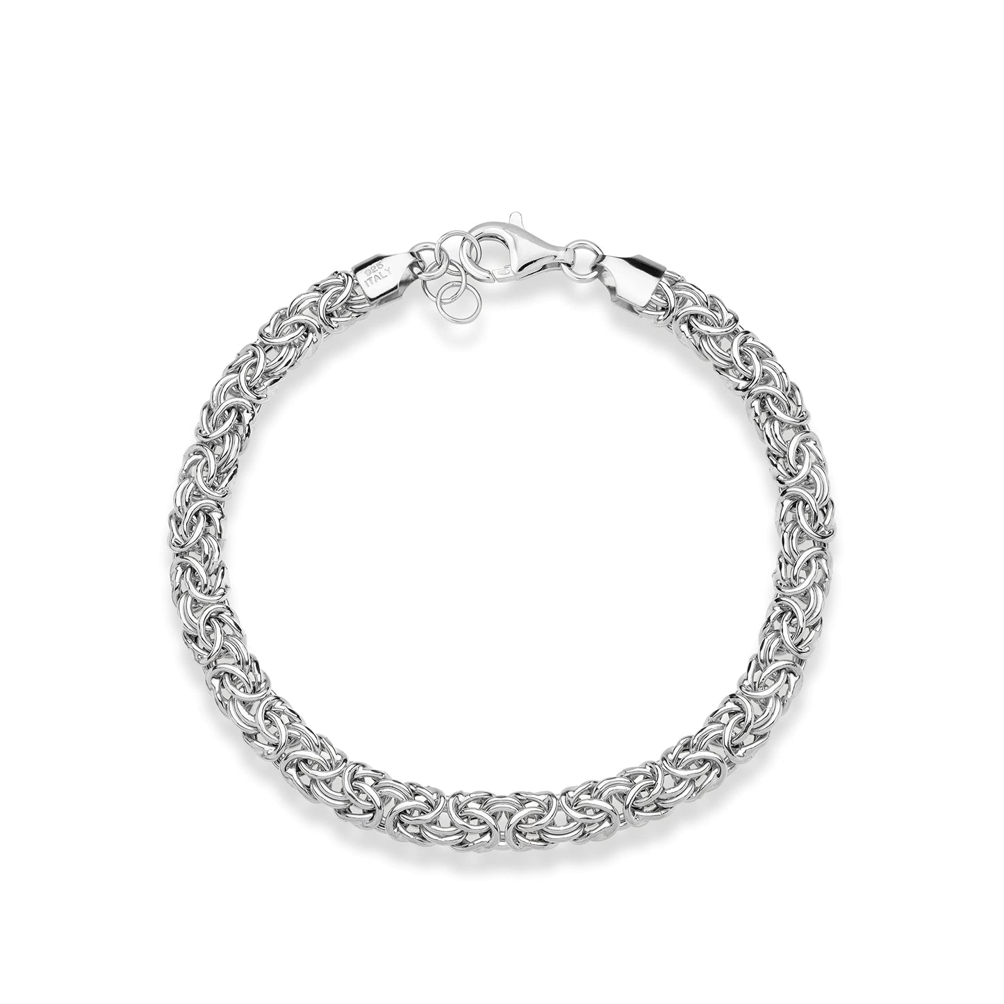 Miabella Italian 925 Sterling Silver Byzantine Bracelet for Women, Handmade in Italy (Length 6.5 Inches)
