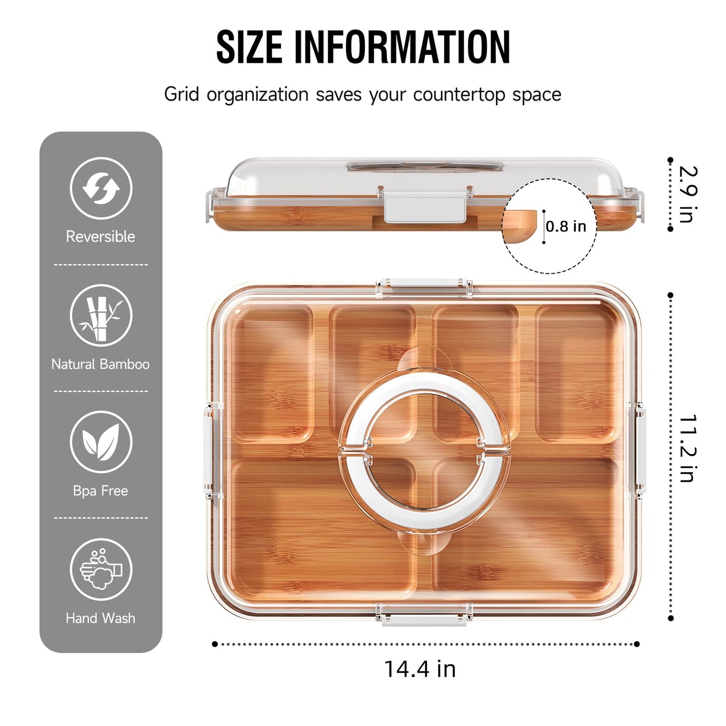 Renmxj Charcuterie Board with Clear Lid, Travel Portable Cheese Board Charcuterie Boxes Cutting Boards for Kitchen, House Warming Gifts New Home, Gifts for Women (6 Compartments White)