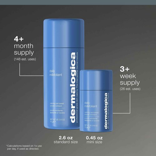 Dermalogica Daily Milkfoliant, Face Exfoliator, Powder Scrub Exfoliant with AHA and BHA - Calming, Polishing and Hydrating Skin, Oat-Based, Vegan Product, 2.6 fl oz