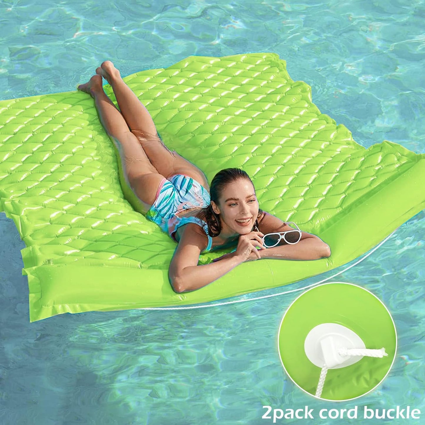 Jasonwell Floating Mat Pool Floats - Giant Inflatable Pool Float Lake Raft Lounge Floating Water Mat for Swimming Pool Floatie Lounger Beach Pool Party Toy for Adults & Kids (CH, XL)