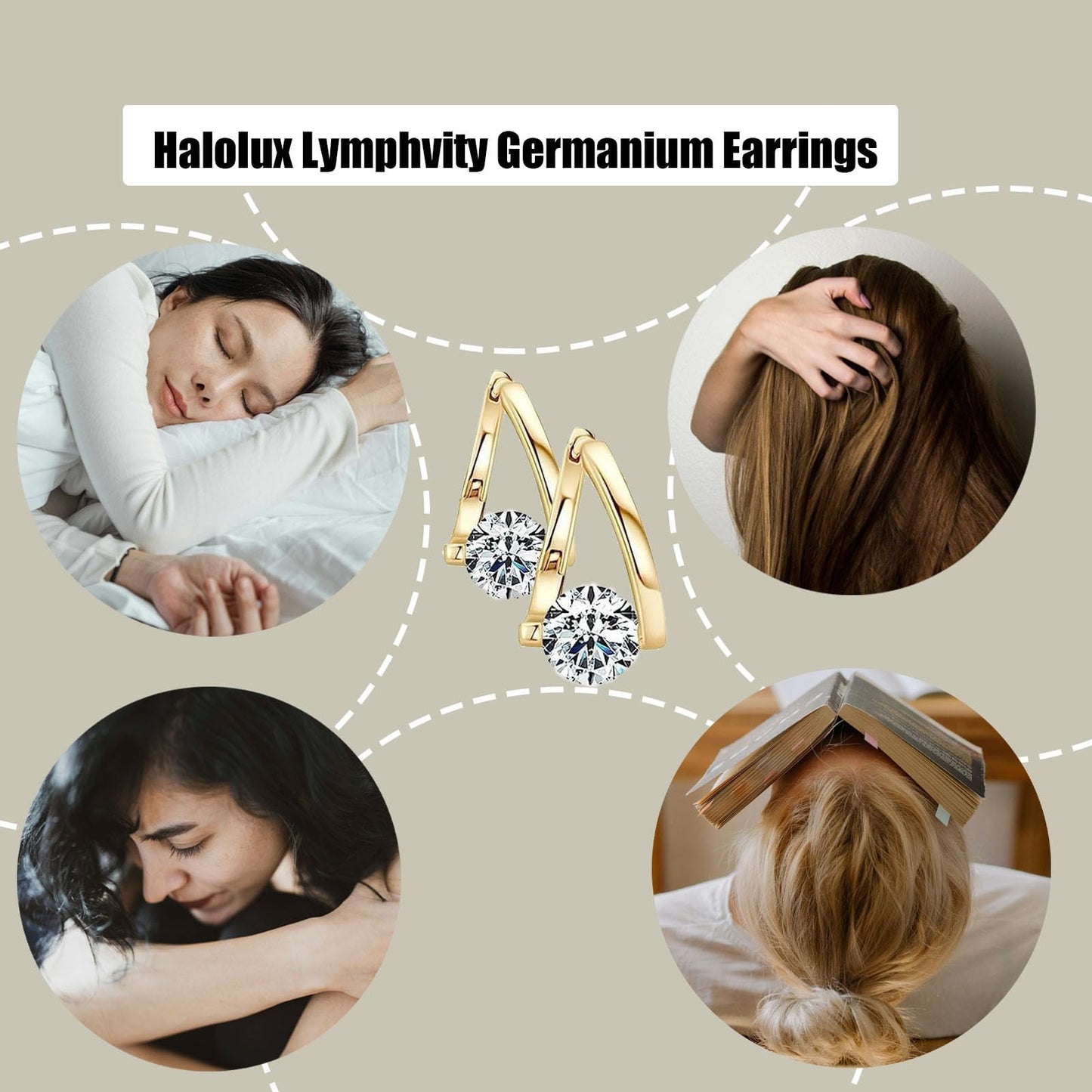 2 Pairs Halolux Lymphvity Germanium Earrings, Halolux Lymphvity Drainage Cubic Zirconia Earrings Lymphati Activity Hoop Earrings for Women Lymphvity Therapy Earring Jewelry (White)