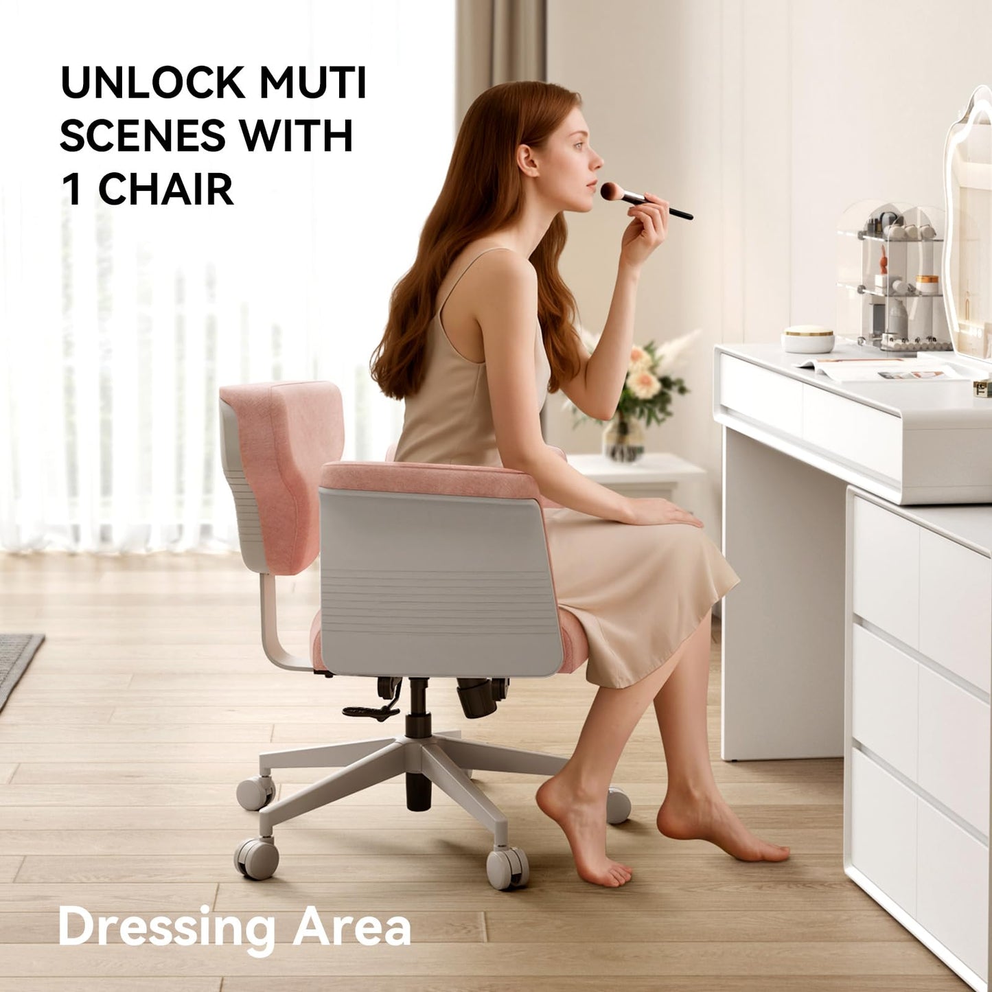 Newtral Freedom-X Criss Cross Chair with Wheels & Amrests- Cross Legged Office Chair with Laptop Tray, Multi-Position Recliner Chair, Adjustable Ergonomic Chair, Relax, Work from Home