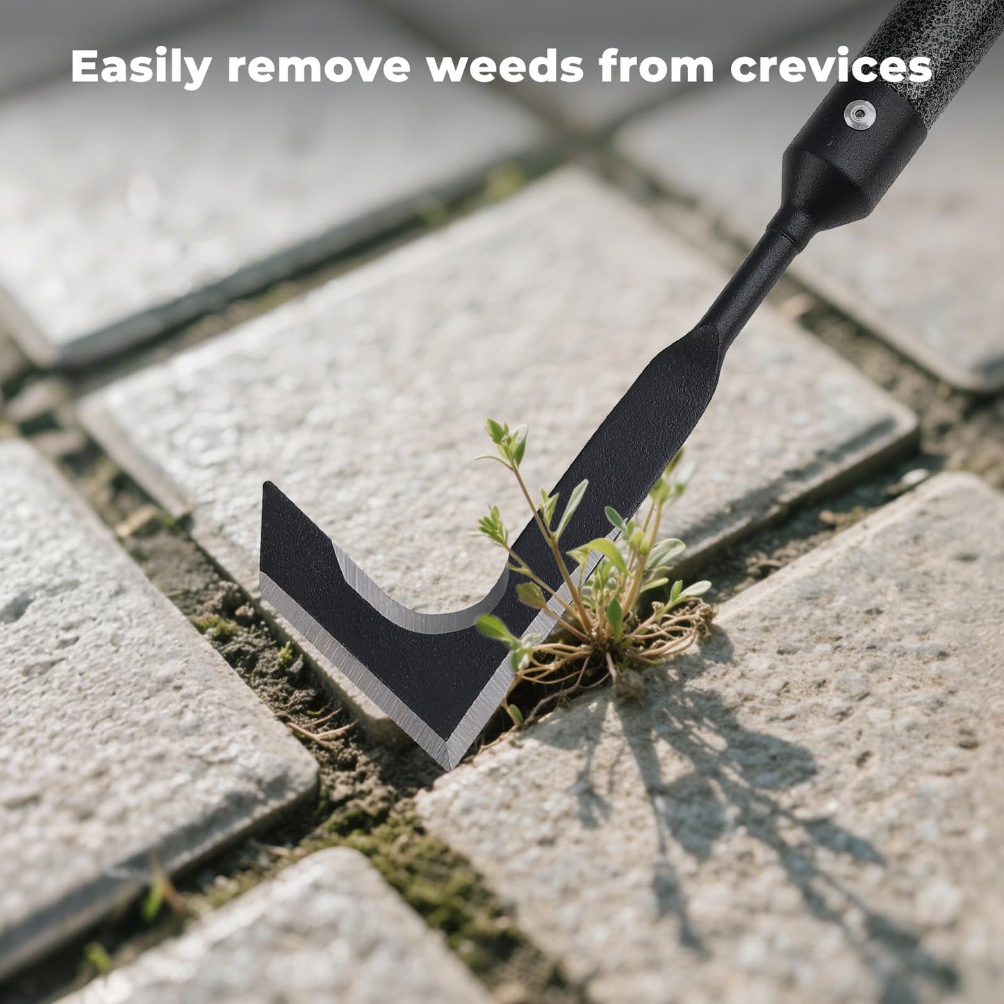 EUIJOIP Weed Remover Tool | Adjustable Metal Handle (14.5"-58.4") (Upgraded Rustproof) | Multi-Functional Garden Hook for Pavement Gaps, Moss, Bushes | Commercial-Grade Yard Maintenance Equipment