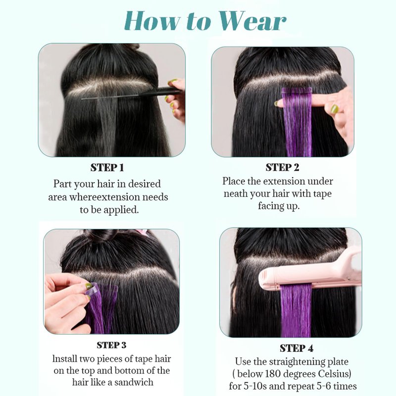 Munx Real Hair Extension Dark Auburn Tape in Human Hair Extension 18inch 20pcs 40g Tape in Remy Silky Straight Natural Hair Extensions
