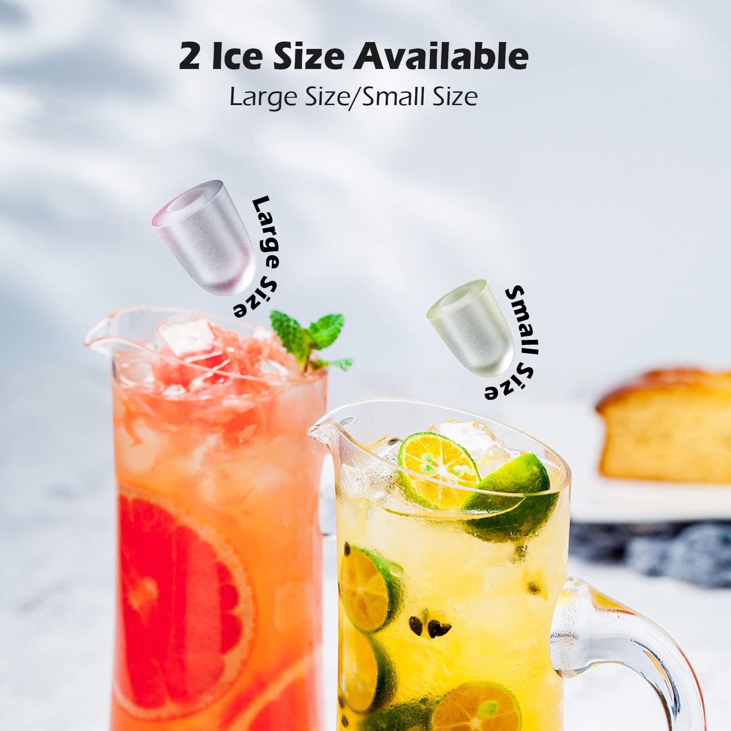 Countertop Ice Maker, Portable Ice Maker Machine with Carry Handle, Self-Cleaning Ice Makers, 9 Bullet Ice in 6 Mins, 26.5Lbs/24H with Ice Bags and Ice Scoop Basket for Home Bar Camping RV