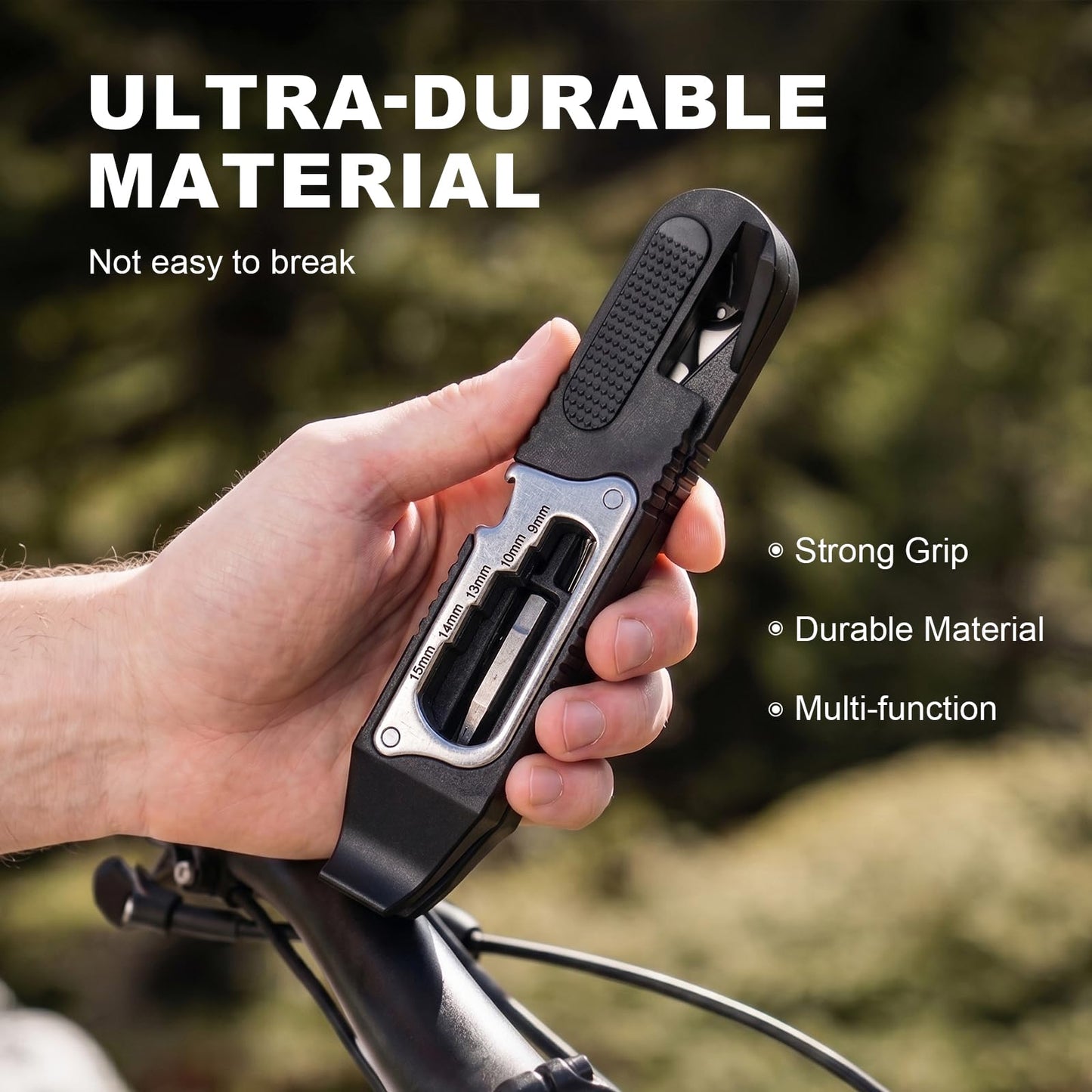 EMERK Bike Tire Levers Kit - 14 in 1 Portable Bike Multitool with Mini Ratchet Wrench, Bike Tire Levers, Cone Wrenches & File Blade for MTB, Road Bicycle