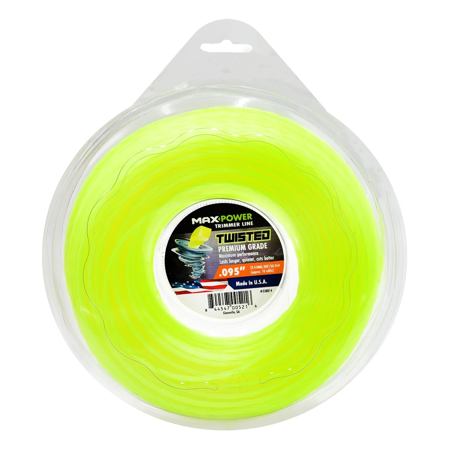 MaxPower 338814 0.095-Inch Premium Twisted Trimmer Line, 200-Foot Length