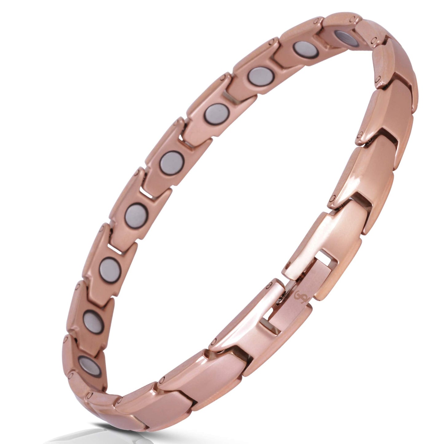 Smarter LifeStyle Elegant Titanium Magnetic Bracelet for Women - Adjustable Bracelet Length with Sizing Tool for Perfect Fit, Womens Magnetic Bracelet (Rose Gold)