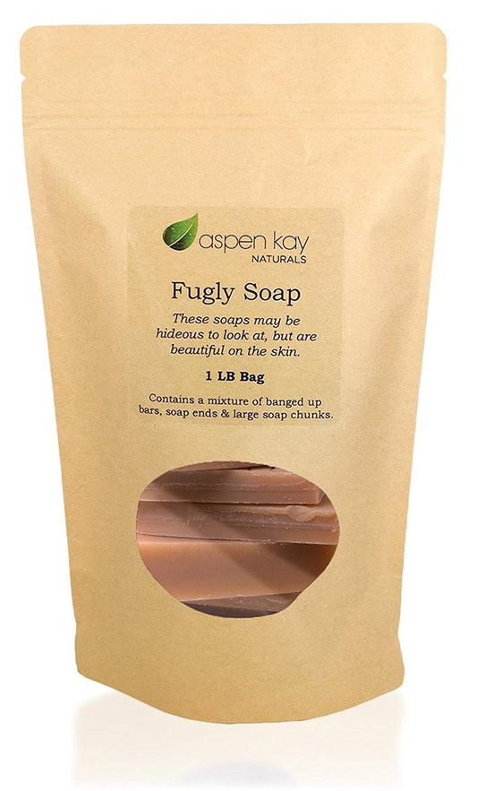 Aspen Kay Naturals - 1 Pound Bag of Fugly Soap, a Mixture of Dented & Imperfect Soap Bars, Soap Ends & Chunks. Natural & Organic Ingredients. (Turmeric Complete)