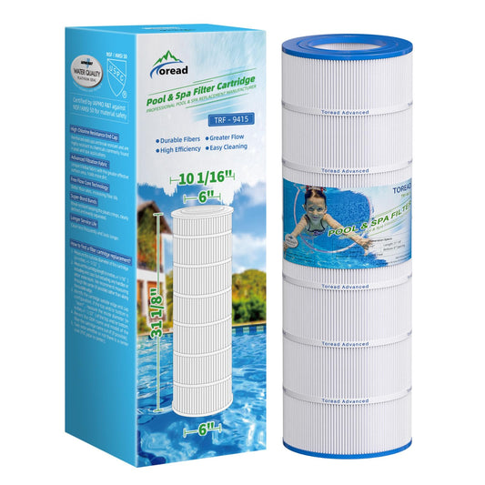 TOREAD Pool Filter Replacement for Pentair CC150, CCRP150, PAP150, PAP150-4, Ultral-C4, PP-C4, Unicel C-9415, R173216, 59054300, Filbur FC-0687, 160317, 160355, 160352, L x OD: 31 1/8" x10 1/16"
