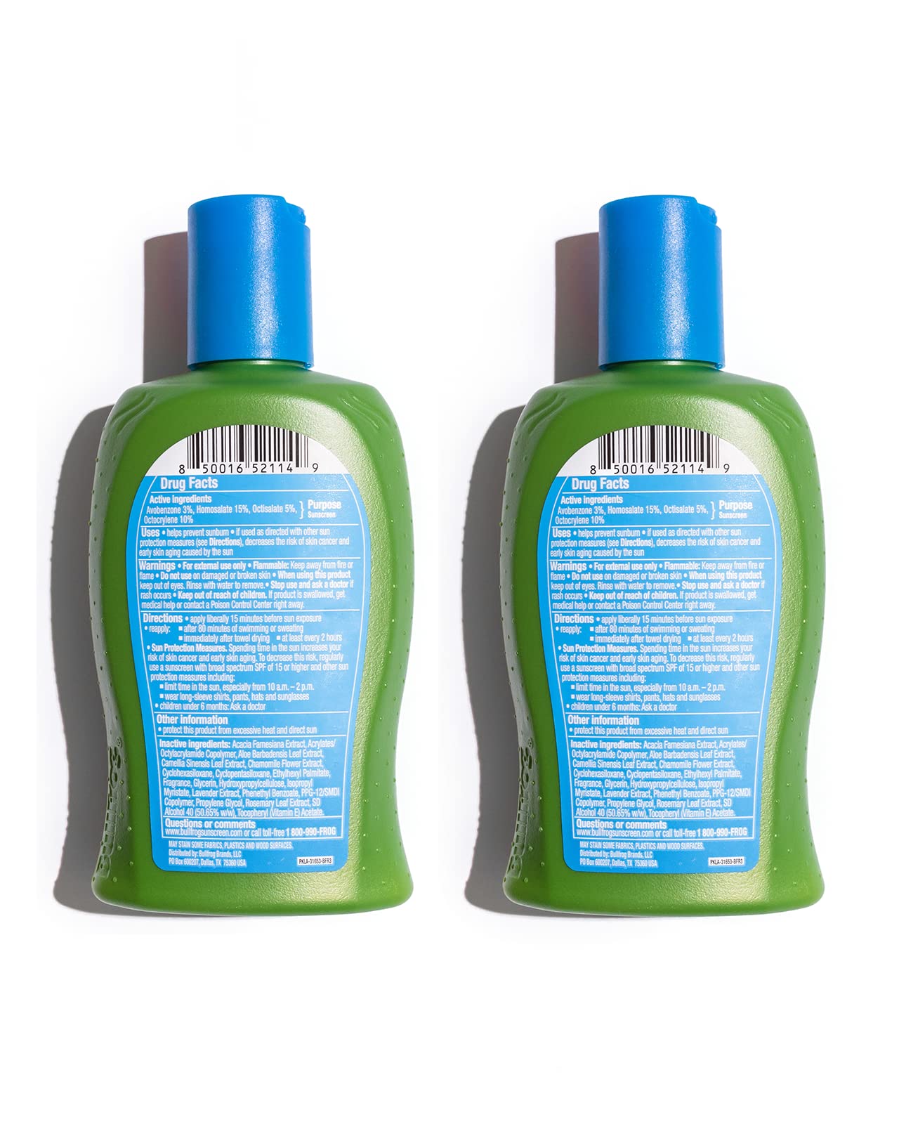 Bullfrog Quik Gel Sunscreen SPF 50 | Oxybenzone & Octinoxate Free | Broad Spectrum Moisturizing UVA/UVB, 5oz, 2 pack