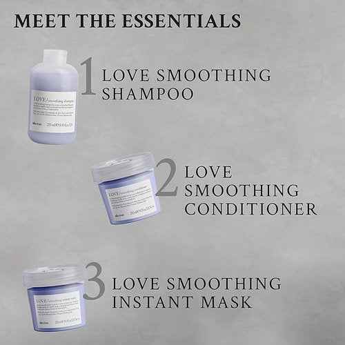 Davines LOVE Smoothing Shampoo & Conditioner, Gentle Cleansing for Frizzy or Coarse Hair, Smooth, Soften & Nourish, Adds Shine, 8.45 & 8.87 fl. oz.
