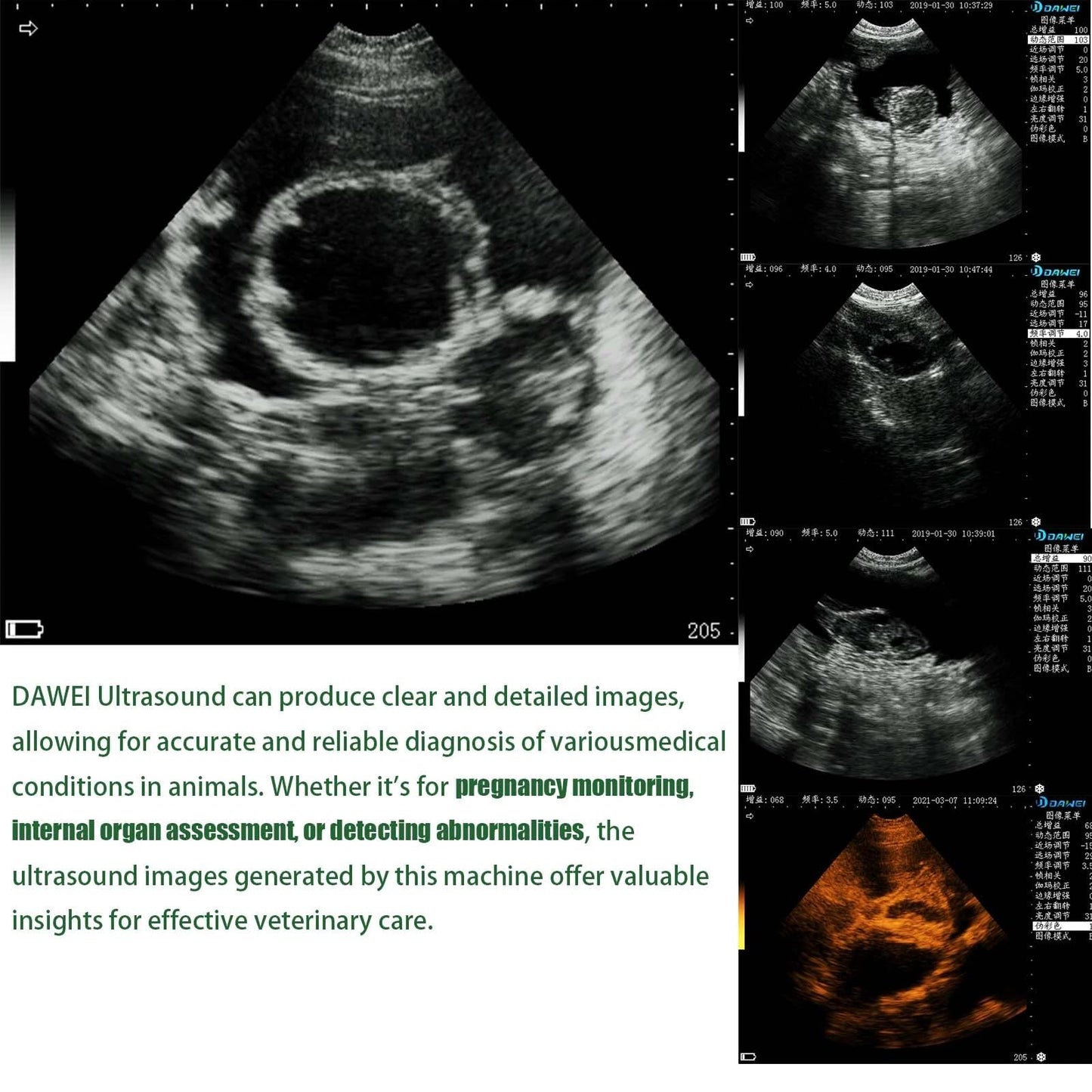 DAWEI Upgraded 3.5MHz Rectal & Convex Dual-Use Probe Veterinary Ultrasound Machine for Cattle and Horse, Portable Handheld Vet Scanner for Pregnancy and Reproduction Check on Farm