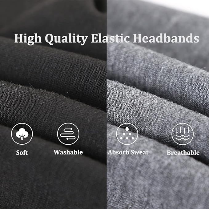 Kachanaa 6 Pack Solid Color Headbands for Women - Non - slip Soft Elastic Turbans Ideal for Running,Yoga & Sports Sweat Wicking for Girls