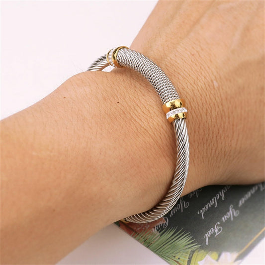 925 Sterling Silver Bracelet for Women Silver Bangle Bracelet for Men Open Cuff Bangle Bracelet Twisted Cable Wire Bracelet Simple Open Bangles Cuff Jewelry for Women Birthday Valentine Gift