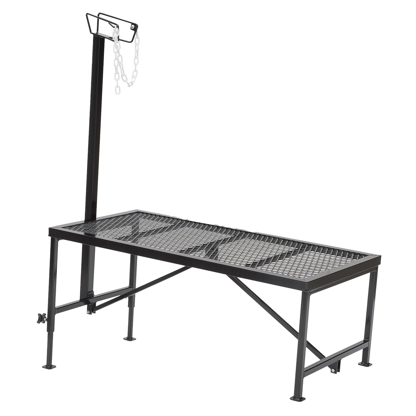Weaver Livestock Steel Goat Trimming Stand with Wire Form Headpiece, Heavy Duty Adjustable Farm Stand, Foldable Gear for Cow, Goat, and More, Black