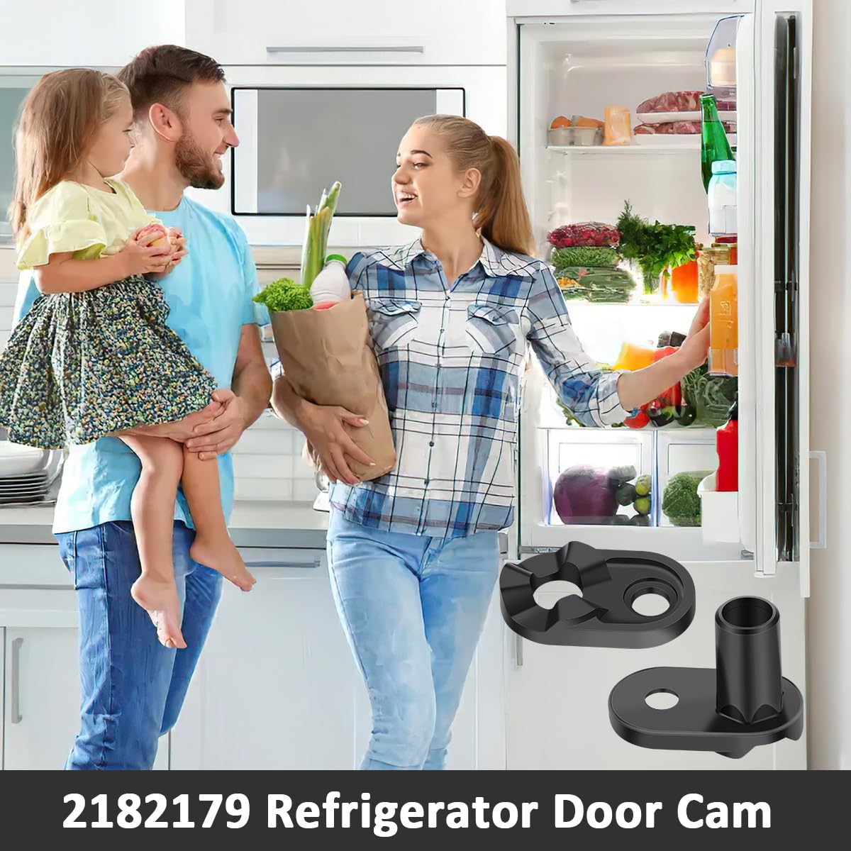 NOOTO 2182179 Refrigerator Door Cam Kit for Whirlpool Kenmore Admiral Refrigerators Door Closer Cam WP2182179 W10329686 2155311 AP6005980 PS11739042
