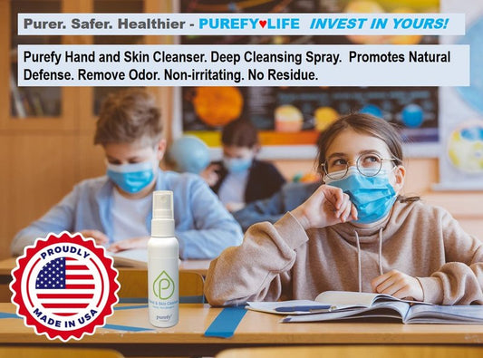 PUREFY Hand and Skin Cleanser (50ml, 6pk) - Hypoallergenic, Antimicrobial, Hypochlorous Technology, Great for Sensitive Skin; Promotes Natural Defense Against Eczema, Dermatitis, Acne.