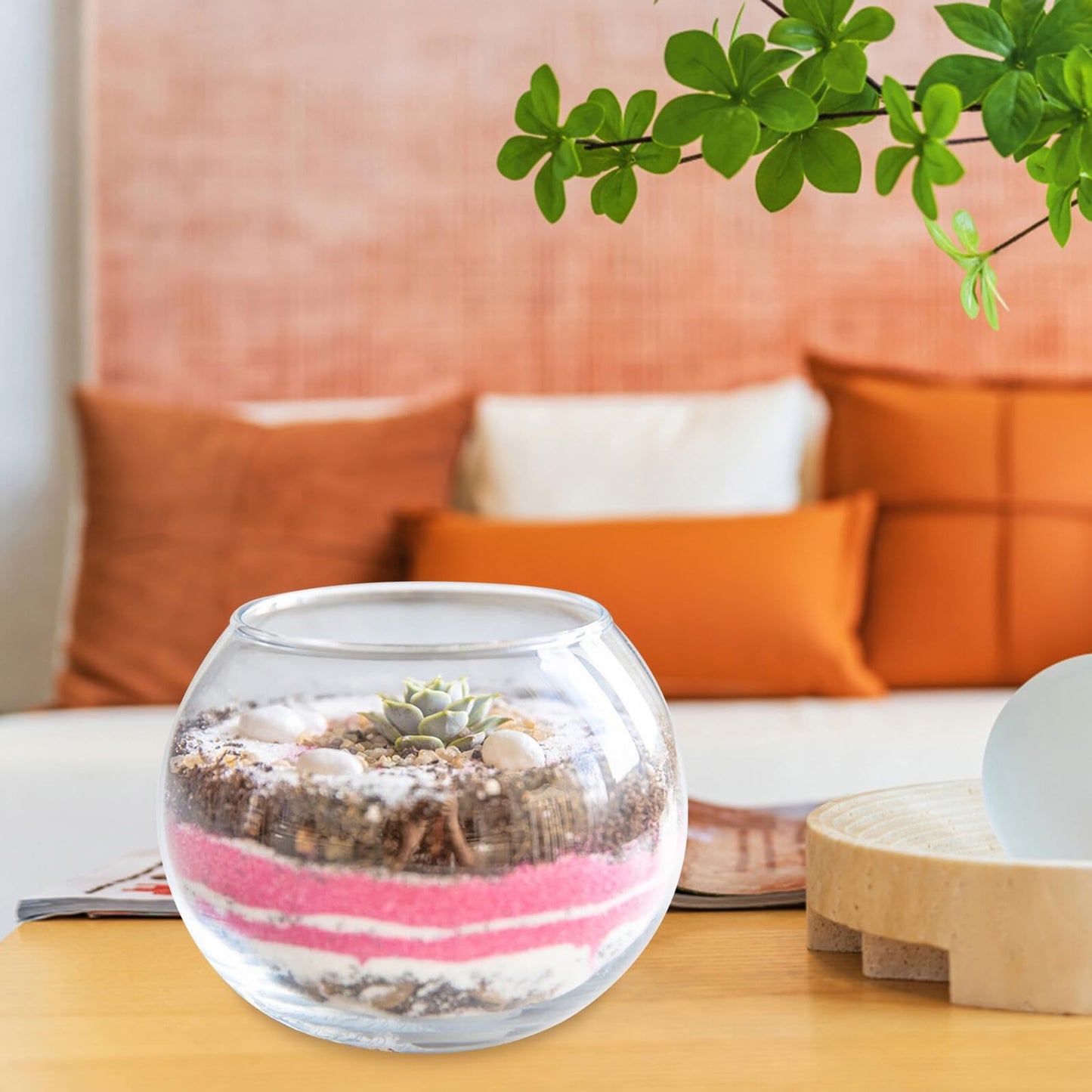 Toyvian Glass Bubble Bowl Vase 15cm Hydroponic Succulent Planter Fish Tank Terrarium Home Office Centerpiece Air Plant Holder