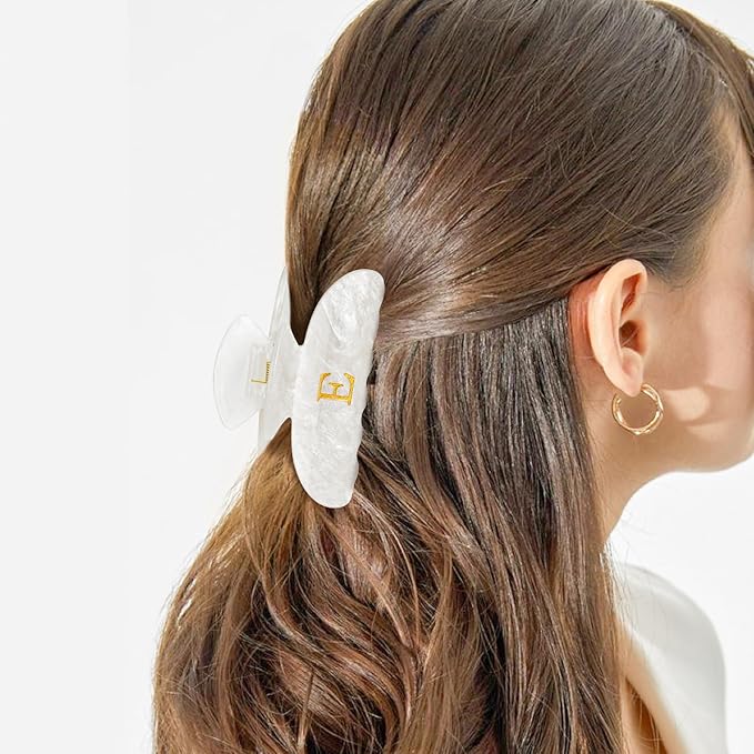 Christmas Gifts for Teenage Girls Birthday Gift for Girls Cute Hair Clips Initial Claw Teacher Gifts for 3 4 5 6 7 8 9 10 11 12 13 Year Old Girl Christmas Gift for Women - White,S