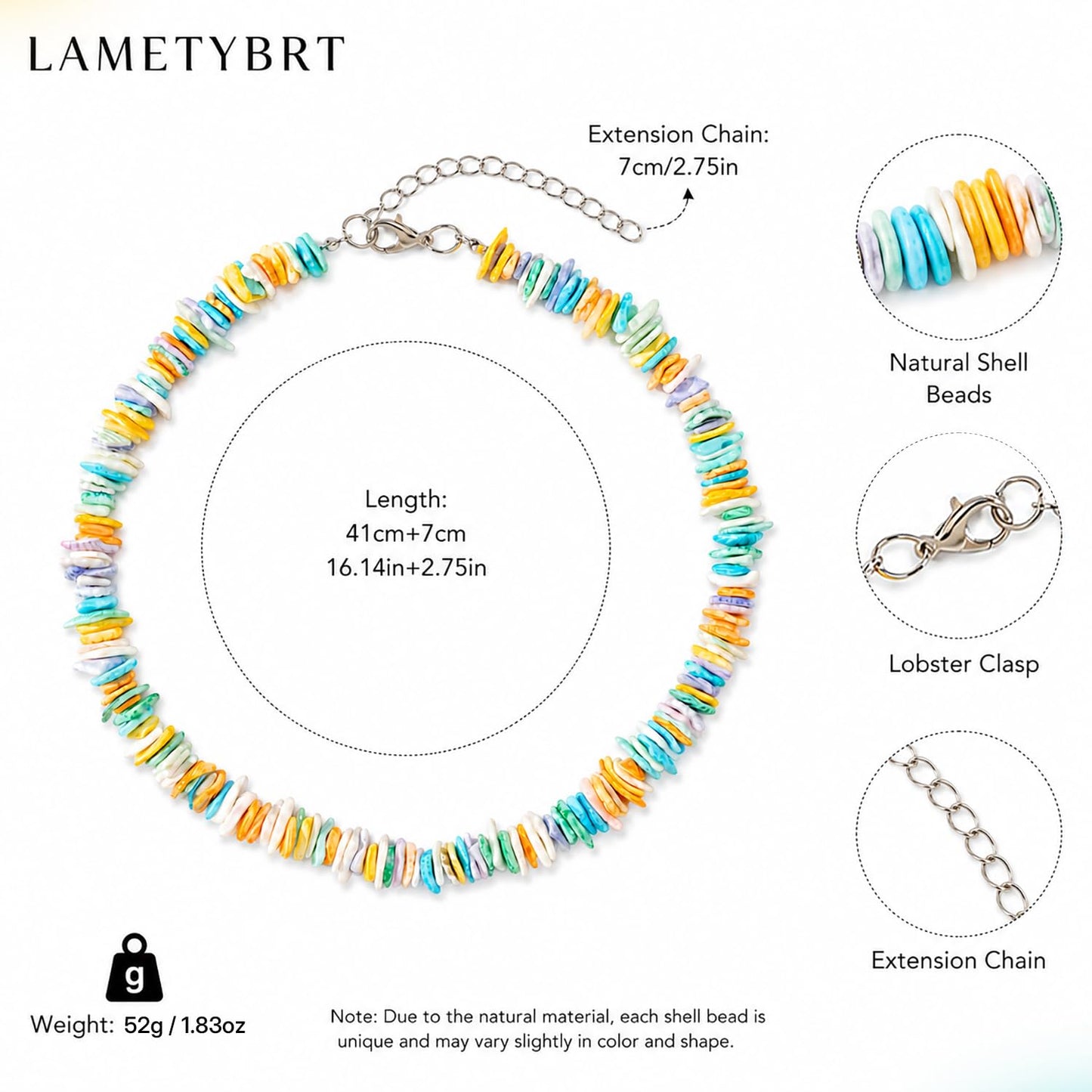 Lameybrt Cowrie Shell Surfer Necklaces, Hawaiian Beach Handmade Choker Set for Women, White Rice Bead with Black Accents, Bohemian Summer Seashell Choker 2 Piece Set, Perfect for Summer Beach Vacation, Birthday, Mother’s Day & Holiday Gifts (Puka 03 Rianb