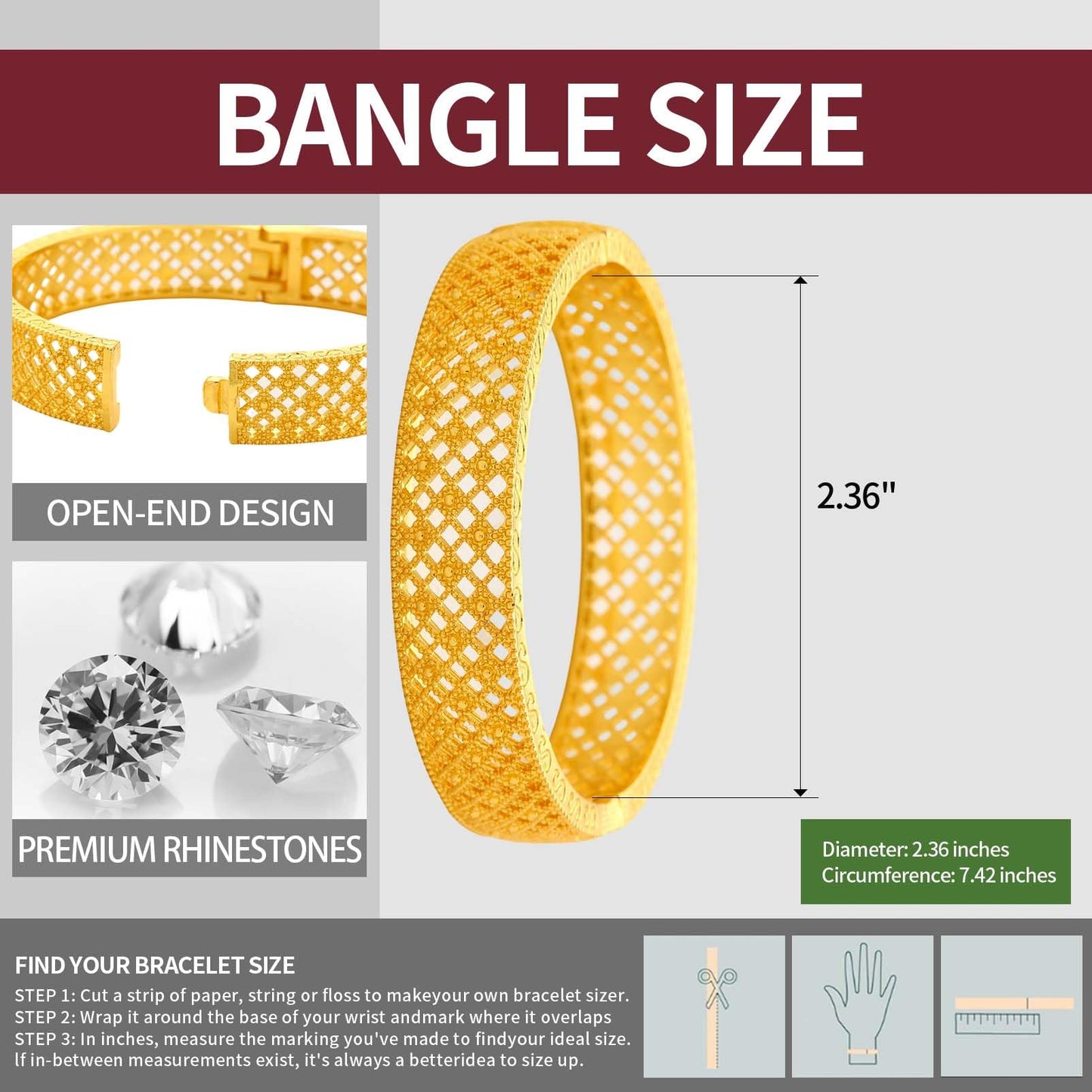 FIVESWEET 18K Gold Plated Women's Bangle Bracelet Set - Stackable Bulk Bracelets with Hollow Out Carving, Geometric Pattern, Flower & Butterfly Designs, Minimalist Stylish Elegant, Tarnish & Oxidation Resistant, Gift for Her Girlfriend Wife Mom Sister Lov