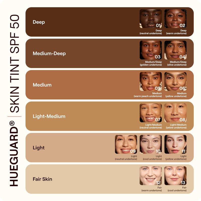 Live Tinted Hueguard Tinted Sunscreen SPF 50 - Mineral Sunscreen for Face, Skin Tint with Buildable Coverage, Dewy Glow Finish, Hydrating, Vegan, Fragrance-Free, Water & Sweat Resistant, Shade 09
