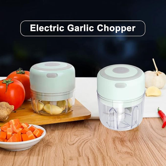 Electric Garlic Chopper, Mini Electric Garlic Chopper Large Capacity Powerful Motor 304 Stainless Steel Food Processor 250ml (Green) Baby Food Grinder
