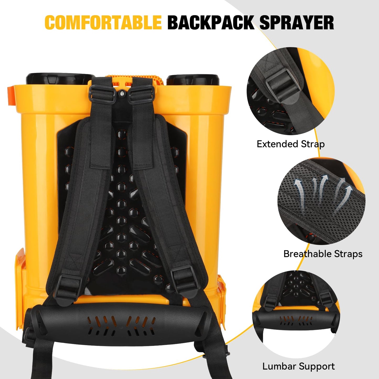 Battery Powered Backpack Sprayer for Dewalt 20v Max Battery, 5.3 Gallon, 100 PSI Electric Weed Sprayer, Yard Graden Sprayer with Telescopic Wand, 7 Nozzles, Backpack Sprayer 20v (Battery Not Included)
