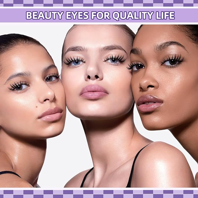 B&Qaugen Bunny Lash Clusters Kit Manga Lashes CC Curl Wispy Natural Invisible Band Eyelash Clusters, Waterproof DIY Lash Extensions at Home, Wet Look for Cosplay & Daily Wear (Lash Kit-Anime 05)