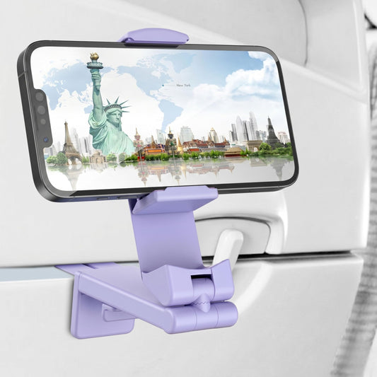Perilogics Airplane Phone Holder Mount Universal in Flight Hands Free Viewing with Multi-Directional Dual 360 Degree Rotation (Lavender)