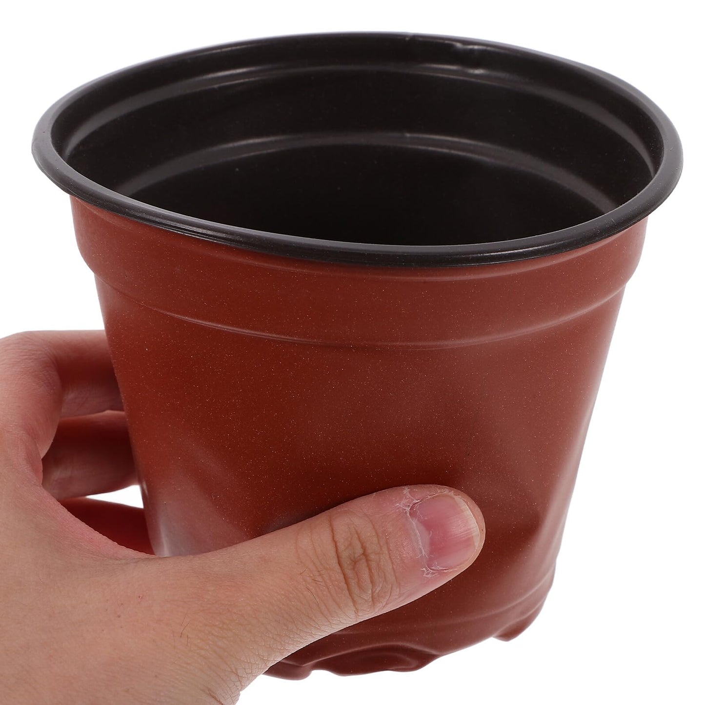 DEARMAMY 100pcs Plastic Strawberry Nursery Pots Seedling Grow Cups with Dual Color Design Thickened Gardening Containers for Indoor and Outdoor Plant Propagation