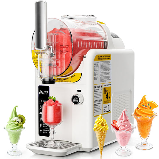 2 IN1 Ice Cream Maker Slushie Machine for Home - 88oz Slushy Machine Maker No Ice Needed Self Cleaning, Frozen Drink Machine