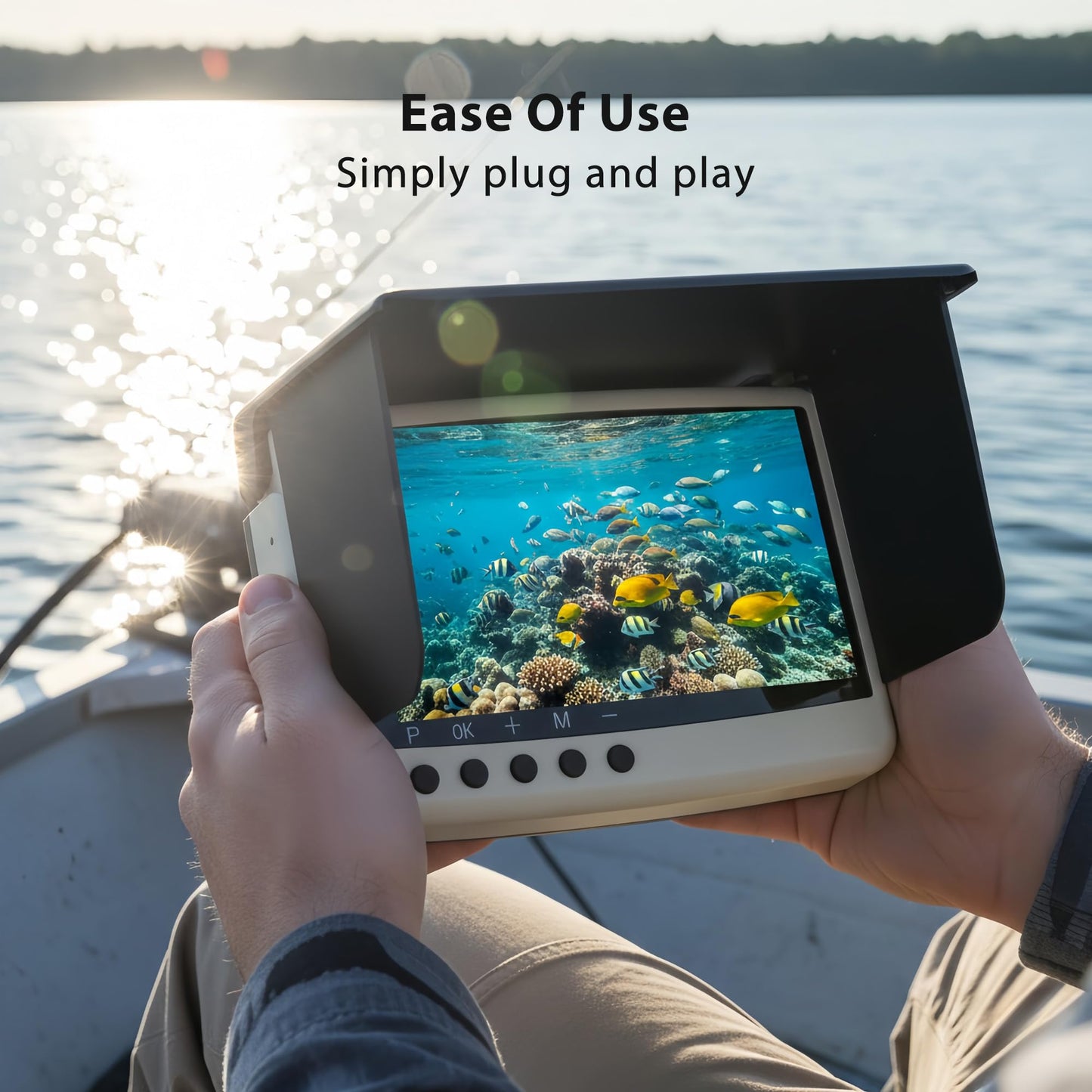 Jiisquilyx Underwater Camera & Fish Finder: 5.5 Inch OLED 1080P Waterproof Ice Fishing Camera with Monitor｜Portable Fish Finders for Ice/Lake Fishing｜Depth Finder for Boat/Kayak & Murky Under Water