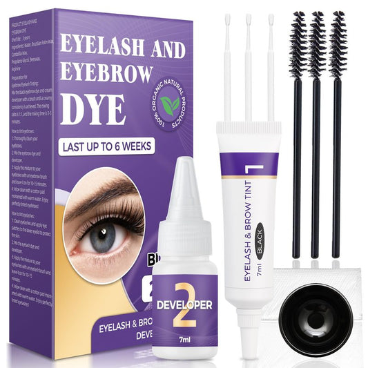 Eyelash & Eyebrow Tint Kit,Eyebrow Tint Kit, Professional Instant Lash & Brow Color Kit black