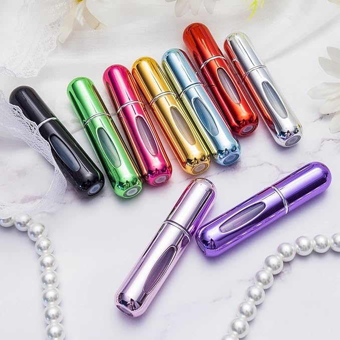 Yamadura Portable Mini Refillable Atomizer Perfume Bottle, 5ml Refillable Atomizer Perfume Spray, Scent Pump Case for Traveling and Outgoing (4 Pack)