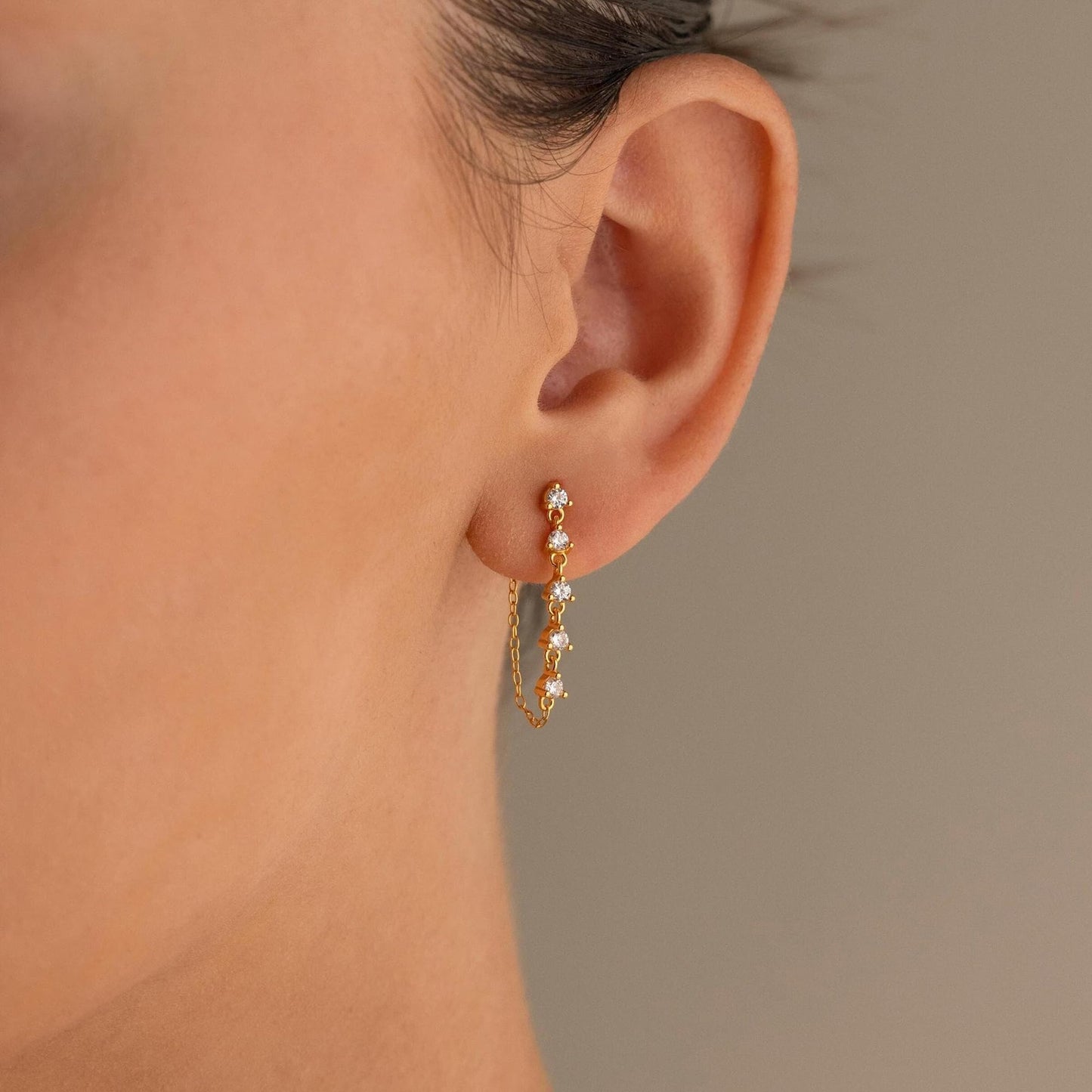 Solistra Gold Dangle Earrings for Women Trendy Triple Diamond Drop Earring Hypoallergenic Earrings for Women Wedding Jewelry Valentines Day Gifts for Her