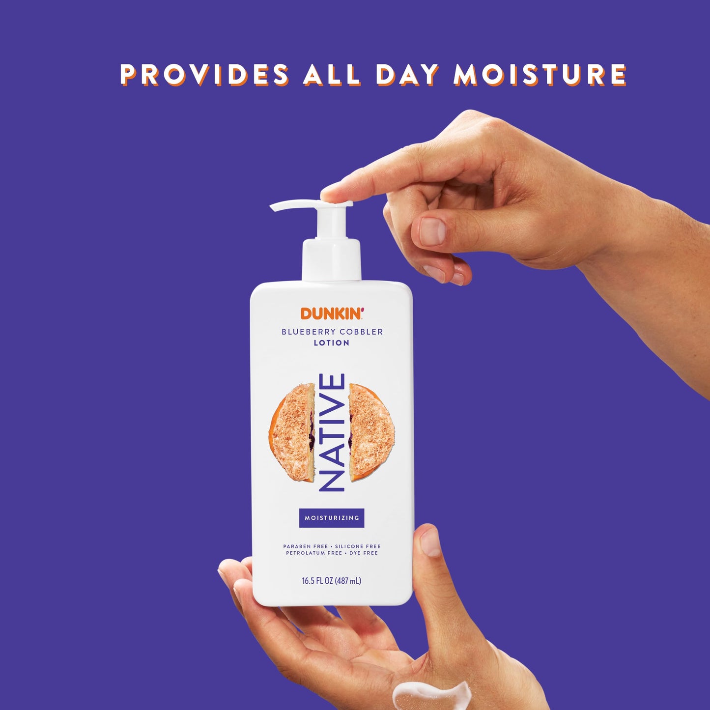 Native Body Lotion, Dunkin Blueberry Cobbler, Moisturizer for Dry Skin with Plant-Based Ingredients, 16.5 oz
