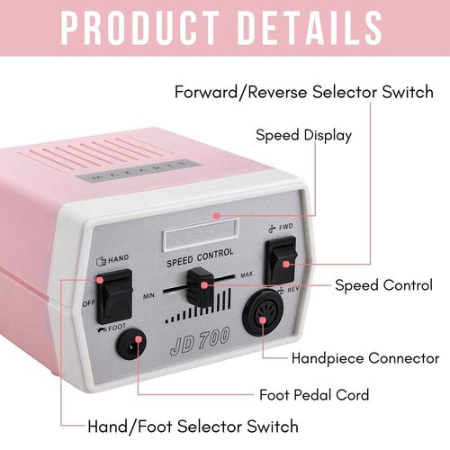 Makartt Poly Nail Extension Gel, 15ML Nude Nature with Pink JD700 Professional Nail Drill Machine Bundle