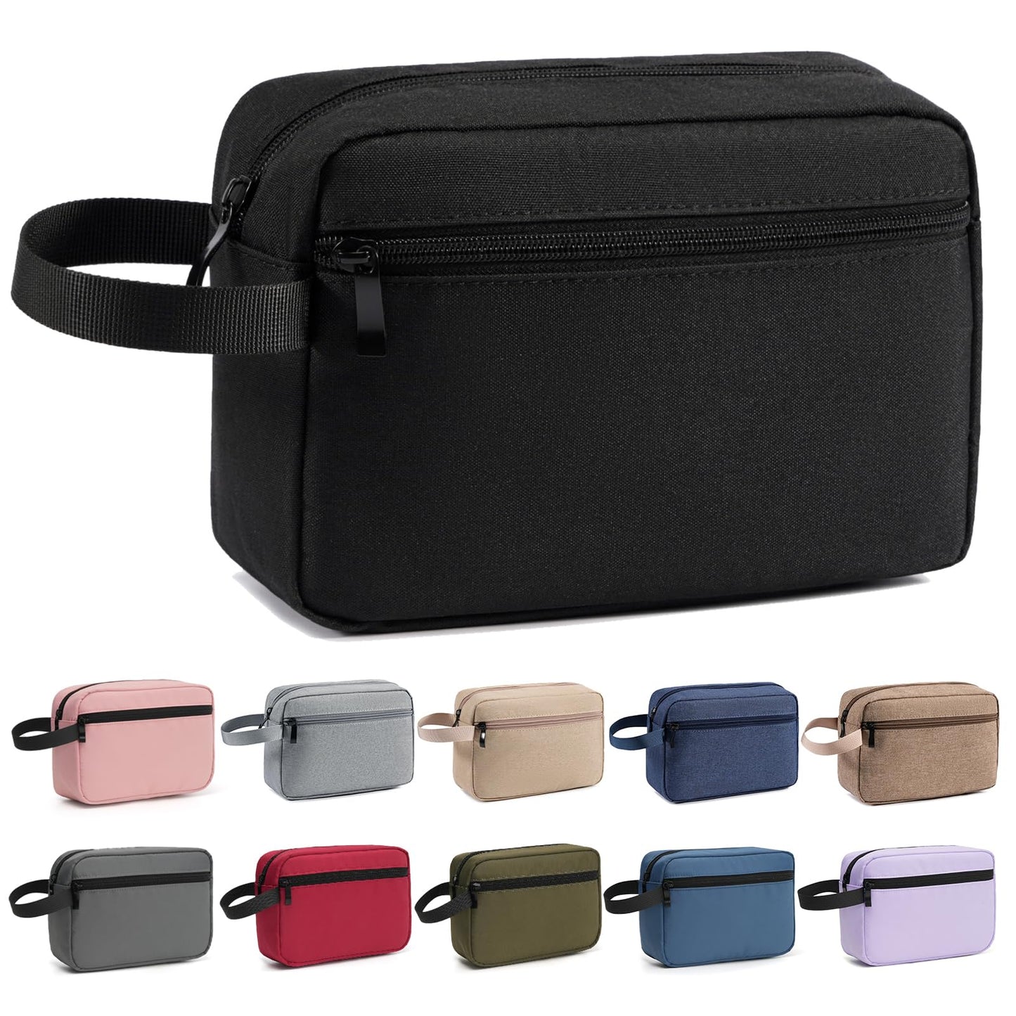 XIRYOHEAUR Travel Toiletry Bag, Small Cosmetic Bag, Hanging Water-Resistant Organizer for Men & Women, Ideal for Makeup, Shaving Kit, Gym Essentials & Travel Accessories (Black)