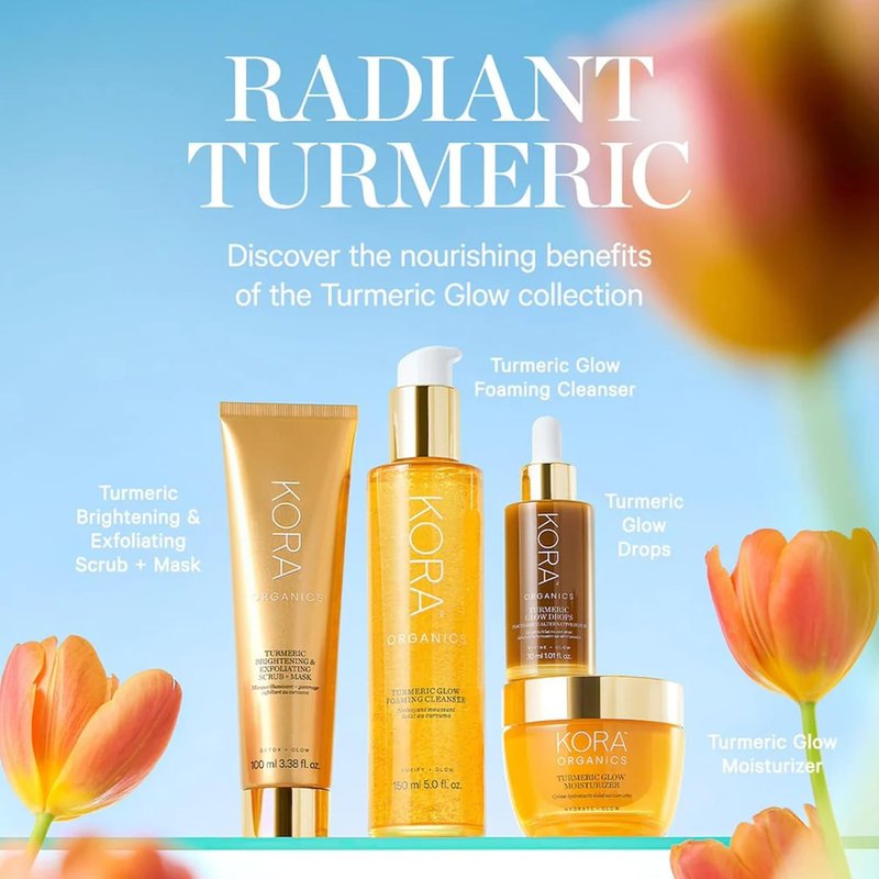 KORA Organics Turmeric Glow Drops - Hydrating Niacinamide Serum for Face | Improves Texture & Dark Spots, 0.34 fl oz