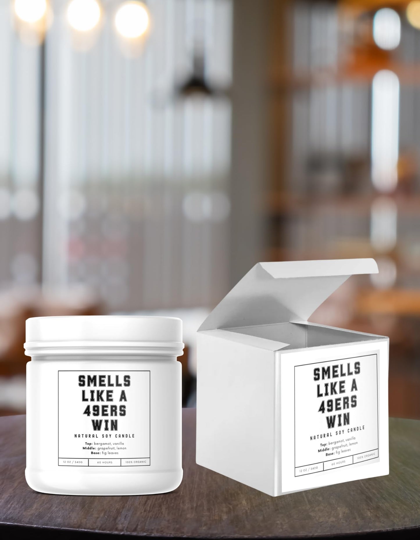 Smells Like A Notre Dame Fighting Irish Win - Scented Soy Wax Candle (8.0 oz) 50-60 Hour Burn Time, Cotton Wick, Frosted White Glass Jar (Vanilla)