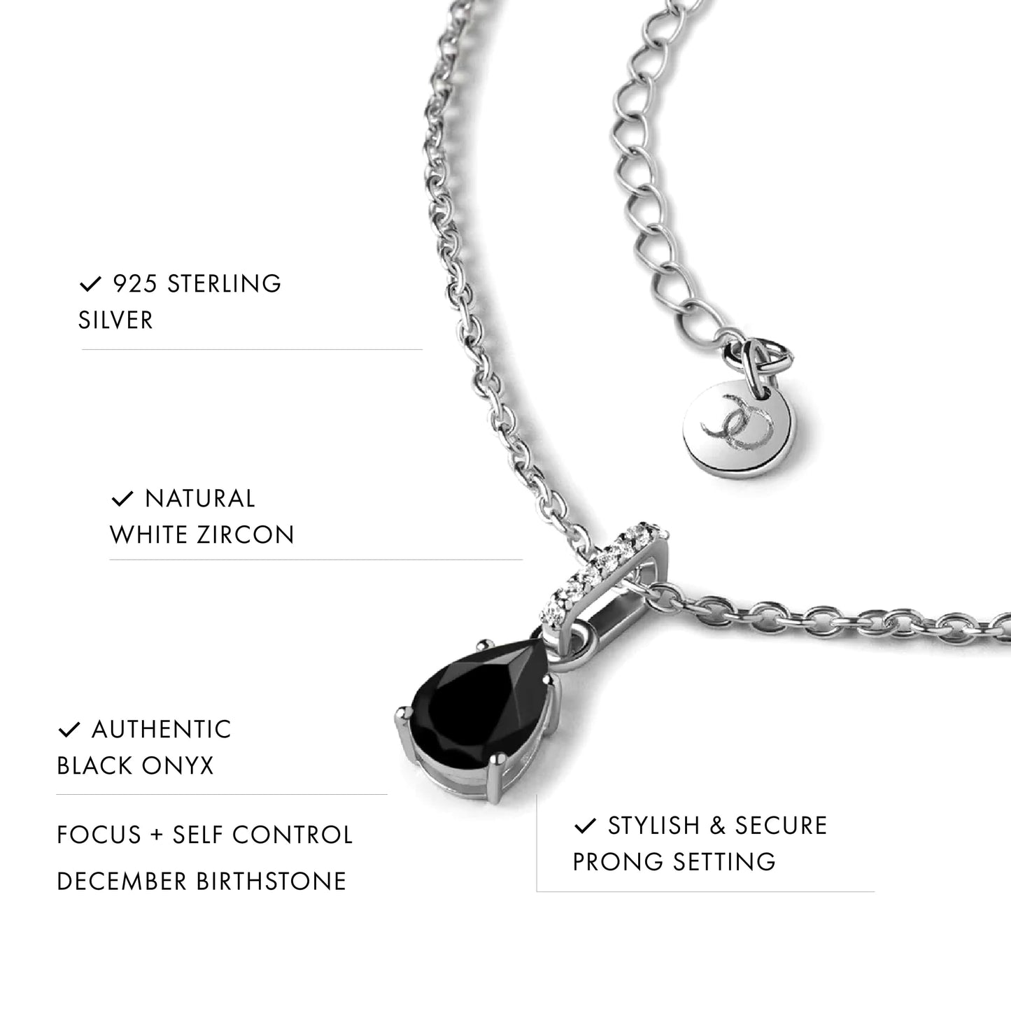 Moon Magic - Authentic Moonstone Necklace for Women | Onyx, Black Obsidian Necklaces/Real 925 Sterling Silver/18k Rose and Yellow Gold Enchanted Crystal Necklace for Women | Genuine Gemstone Jewelry