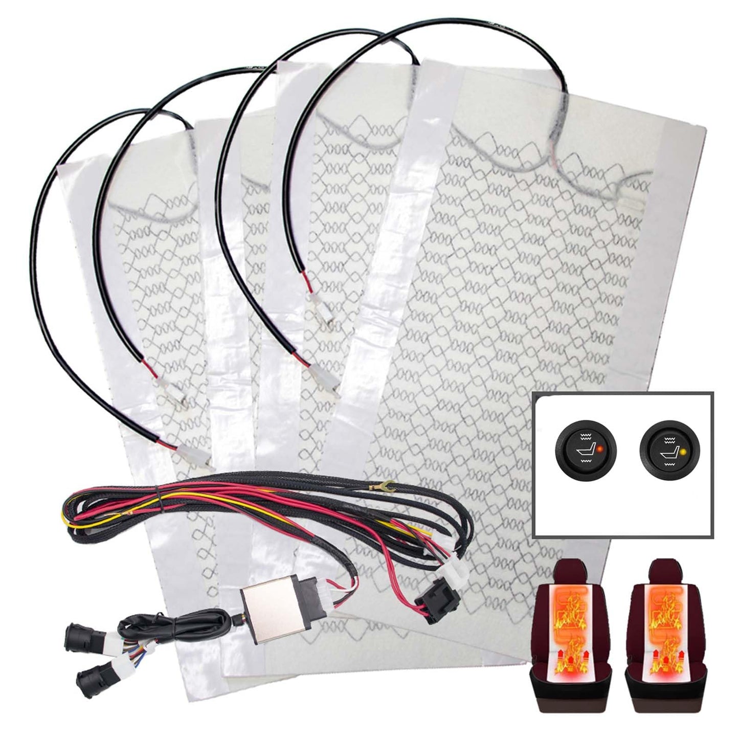 vokoroad Universal Seat Cover Accessories Kit for Full Back and Seat, Universal Seat Accessories Kit for All Kinds of Vehicle, Car, Pickup Trucks, SUVs, RVs and Trucks