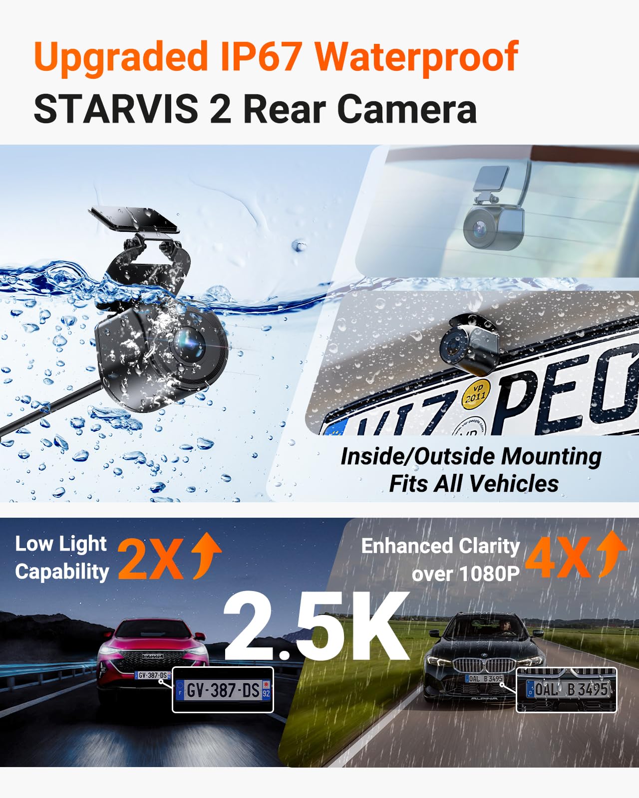 Vantrue N4 Pro S 4K 3 Channel Dash Cam w/Triple STARVIS 2, 4K+1080P+2.5K Front Inside Rear Dash Camera, 4+2.5K Dual Channel, HDR IR Night Vision, Voice Control, Parking Mode, GPS, Wi-Fi, Support 1TB